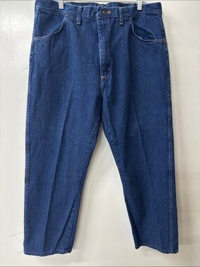 Rustler Men's Straight Jeans in Classic Blue Denim
